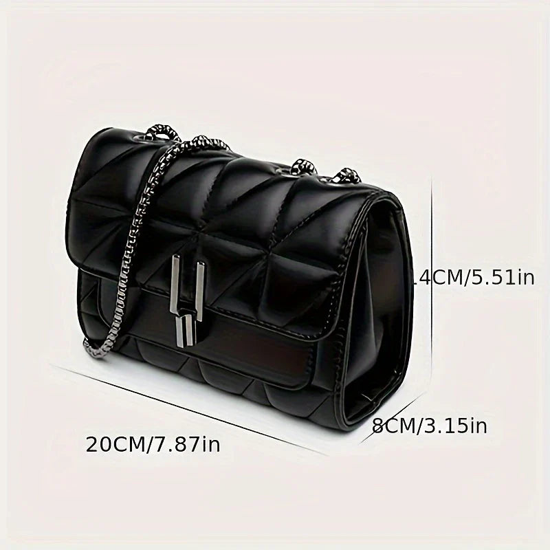 NOIR TARTANE™ — ELEGANT BLACK MINI TARTAN CROSSBODY BAG