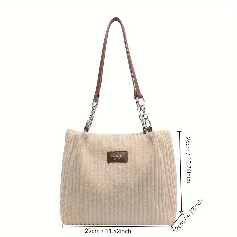 VIVA MUSE™ — SOLID COLOR SEXY CORDUROY TOTE SHOULDER BAG