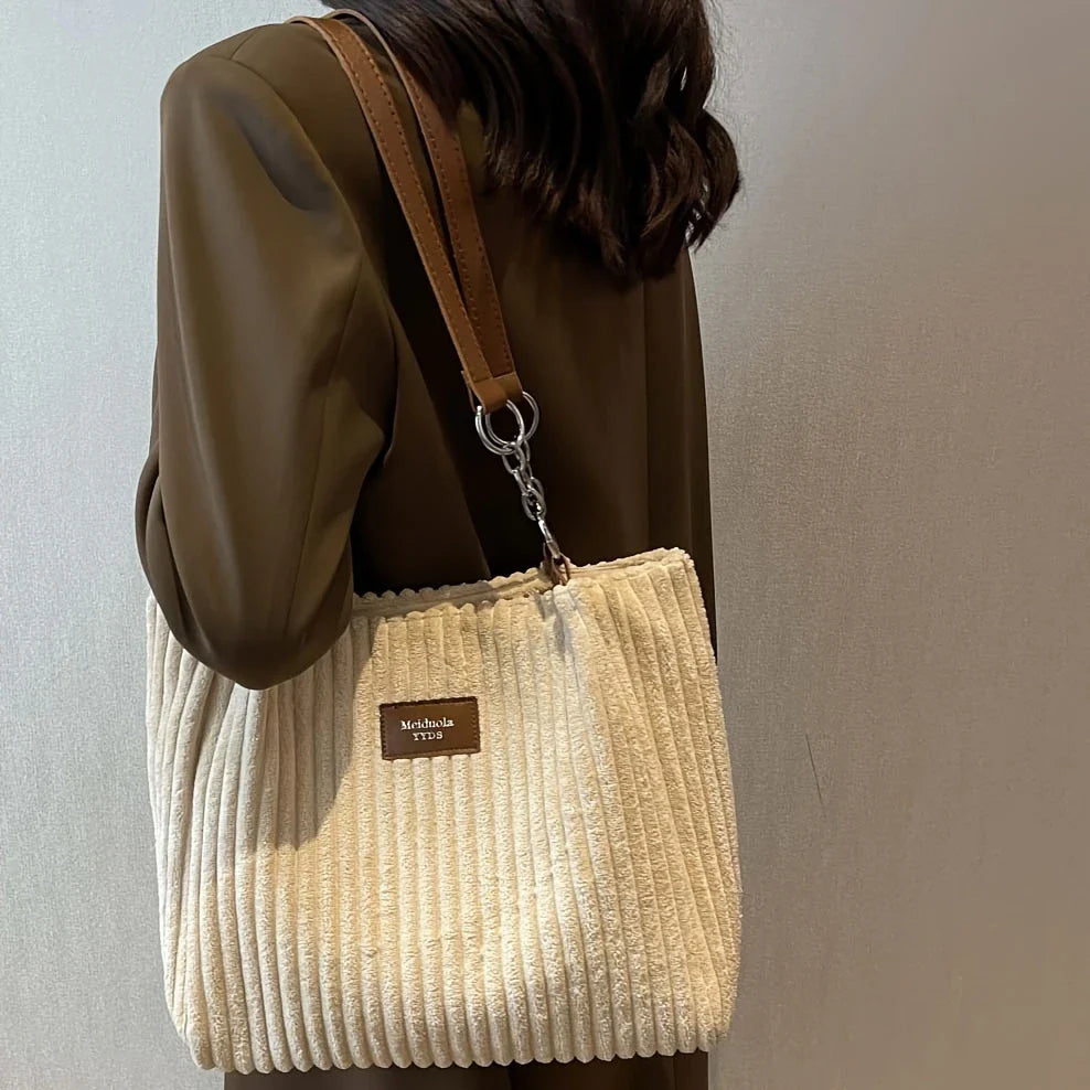 VIVA MUSE™ — SOLID COLOR SEXY CORDUROY TOTE SHOULDER BAG