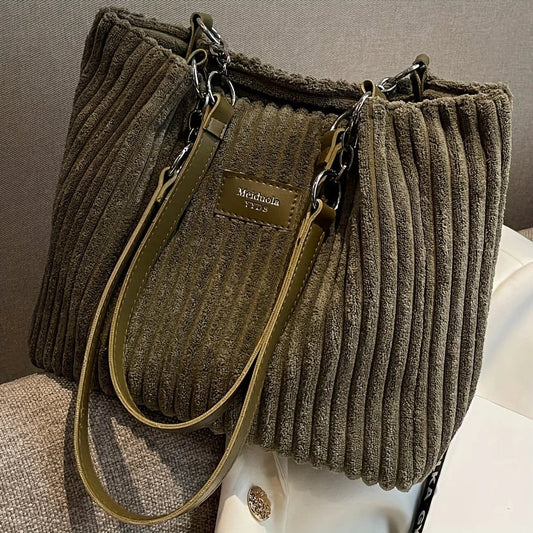 VIVA MUSE™ — SOLID COLOR SEXY CORDUROY TOTE SHOULDER BAG