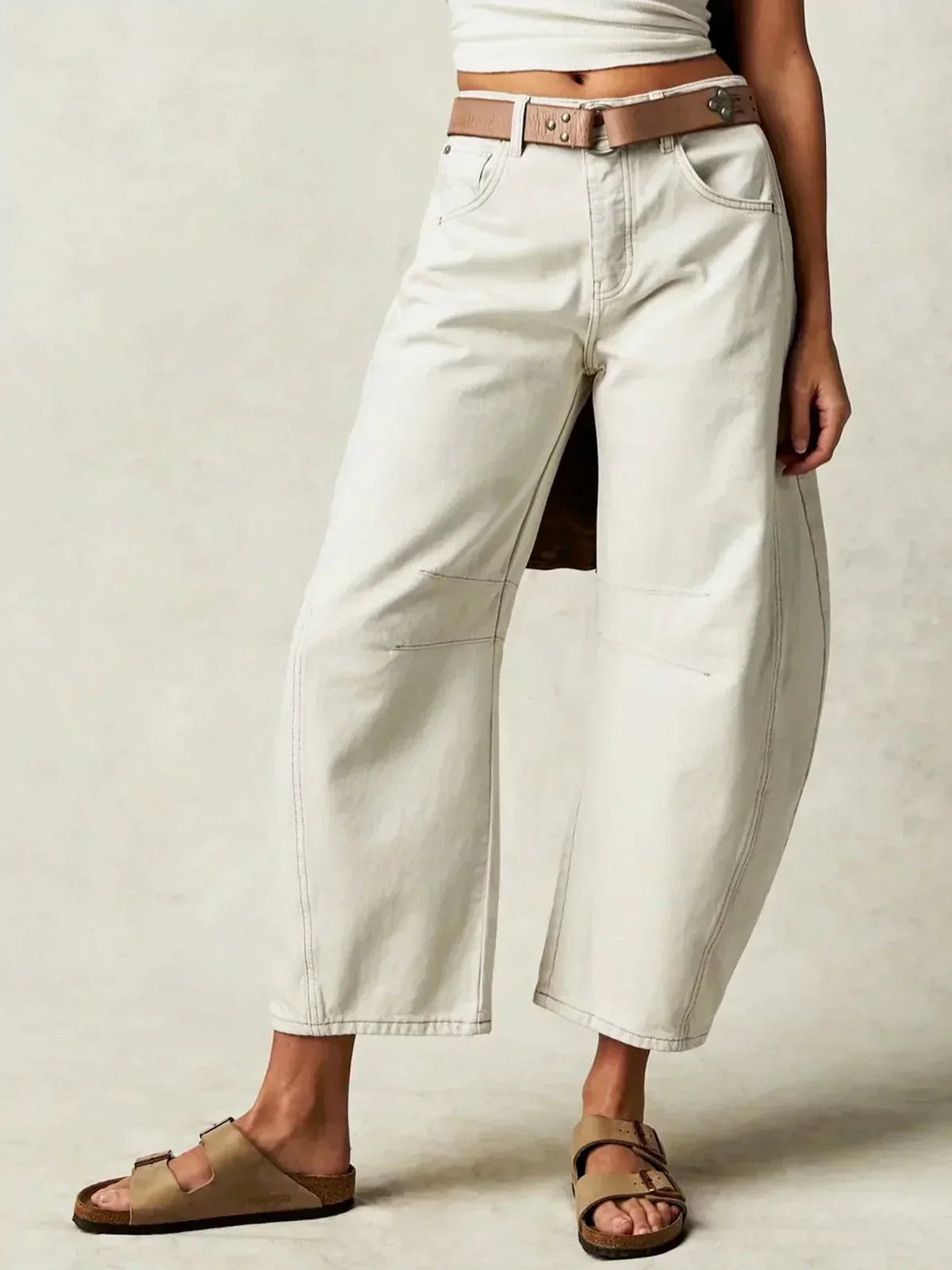 TAVIRA™ LEOPARD BARREL JEANS