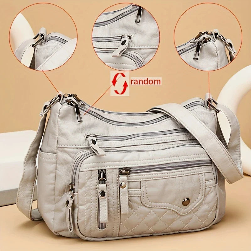 VOYAGE CHARM™ — LARGE CAPACITY NYLON SHOULDER BAG WITH ANTI-THEFT ZIP