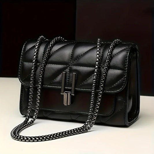 NOIR TARTANE™ — ELEGANT BLACK MINI TARTAN CROSSBODY BAG