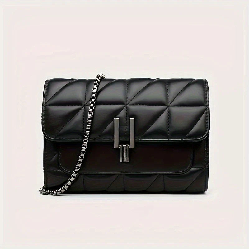 NOIR TARTANE™ — ELEGANT BLACK MINI TARTAN CROSSBODY BAG