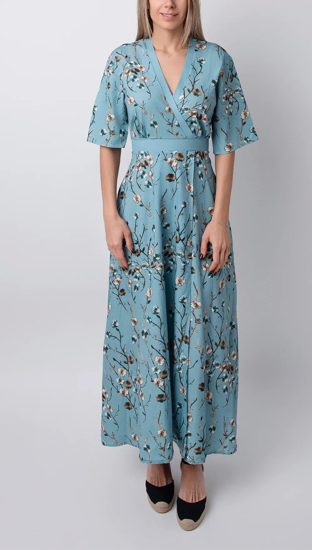 BLOSSOMÉ™ – FLORAL PRINT HALF-SLEEVE DRESS