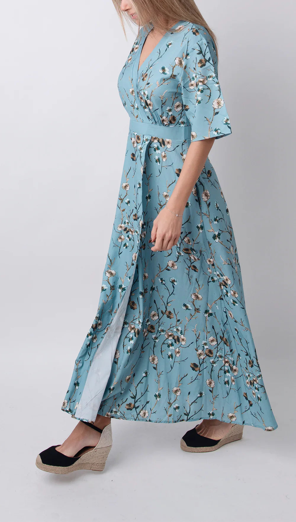 BLOSSOMÉ™ – FLORAL PRINT HALF-SLEEVE DRESS