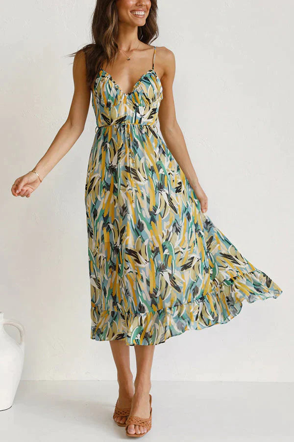 ESTELLEA™ – CHIC MID-LENGTH DRESS WITH ARTISTIC PATTERNS