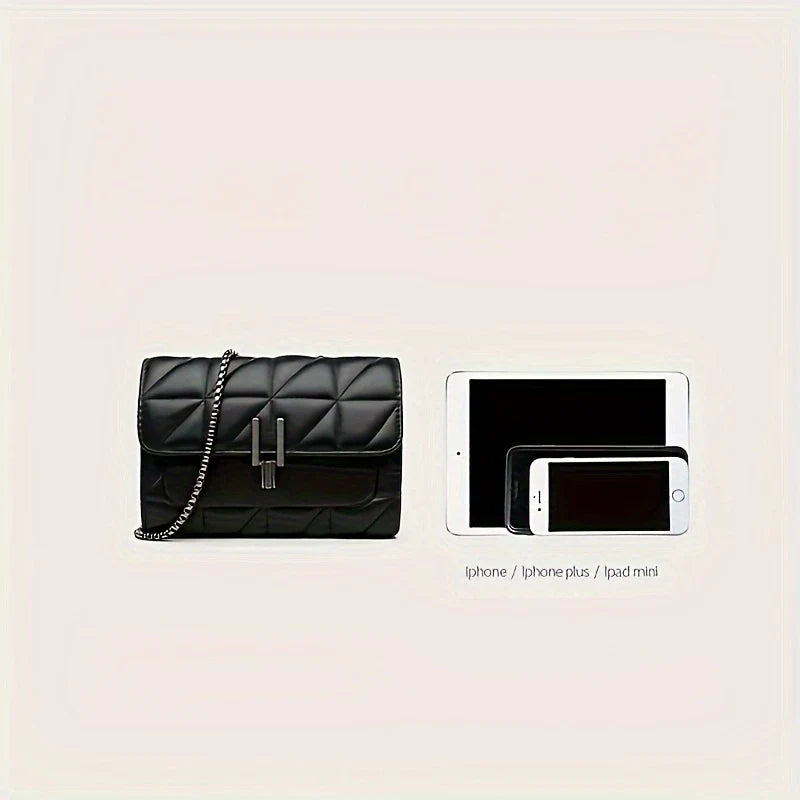 NOIR TARTANE™ — ELEGANT BLACK MINI TARTAN CROSSBODY BAG