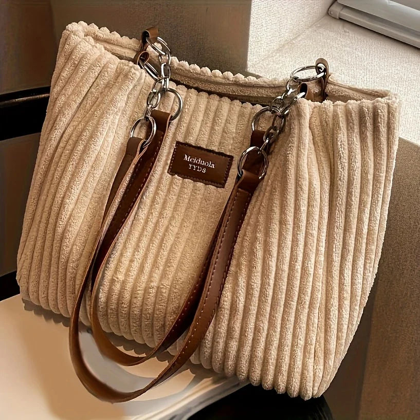 VIVA MUSE™ — SOLID COLOR SEXY CORDUROY TOTE SHOULDER BAG