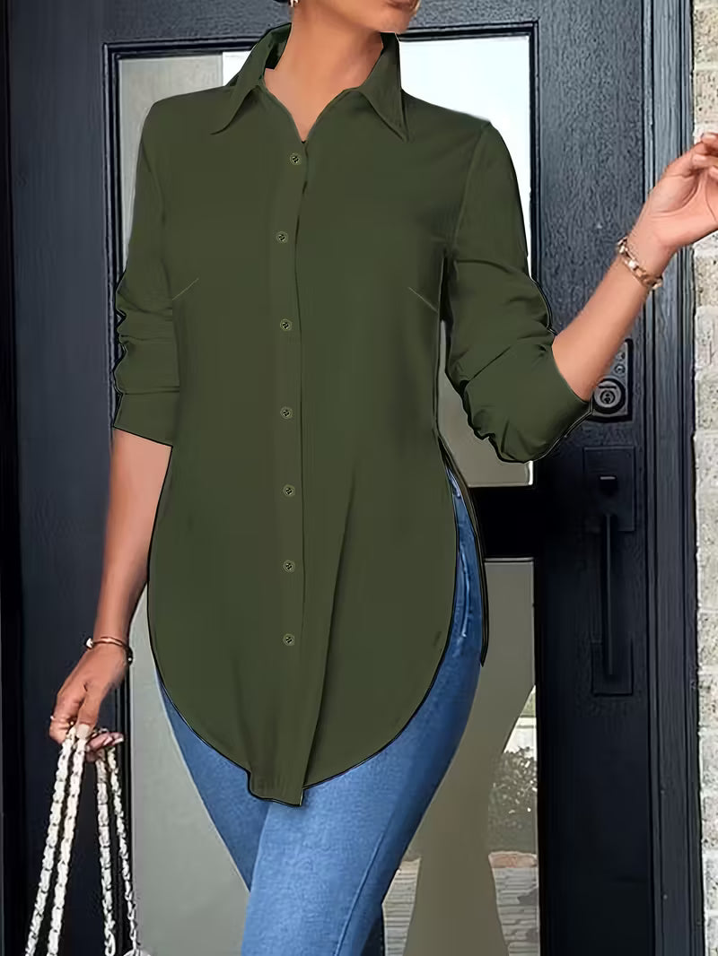 ZARA™ | SLIM FIT LONG SLEEVE BUTTON-UP SHIRT