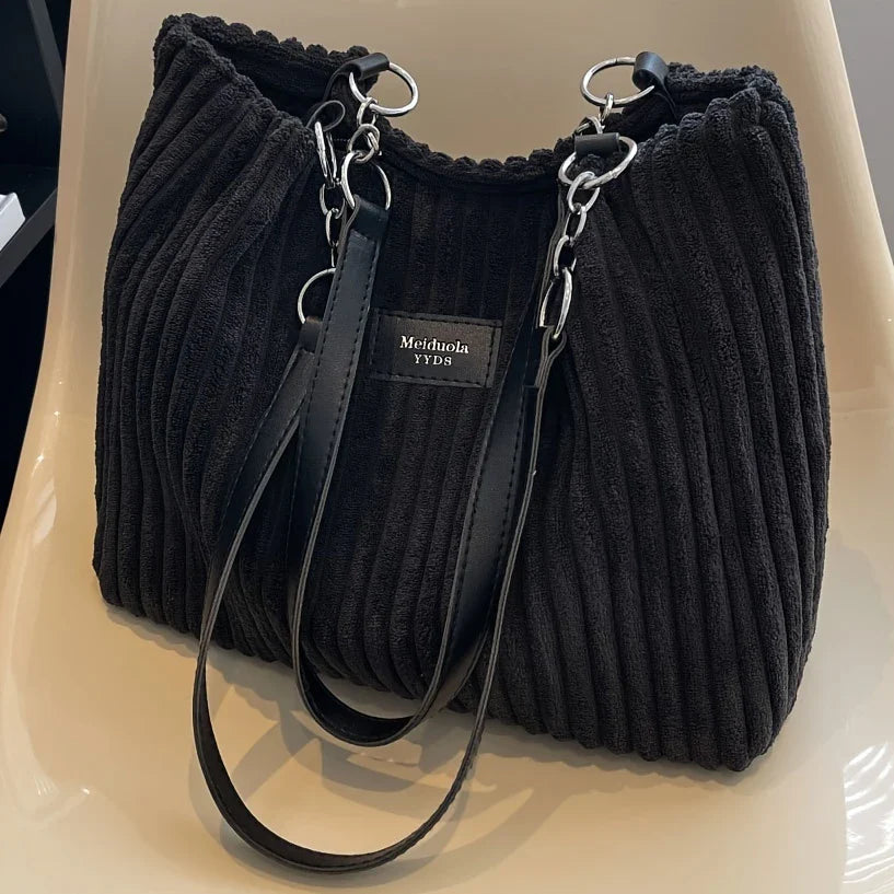 VIVA MUSE™ — SOLID COLOR SEXY CORDUROY TOTE SHOULDER BAG