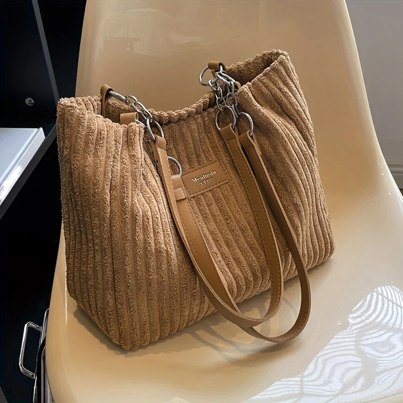 VIVA MUSE™ — SOLID COLOR SEXY CORDUROY TOTE SHOULDER BAG