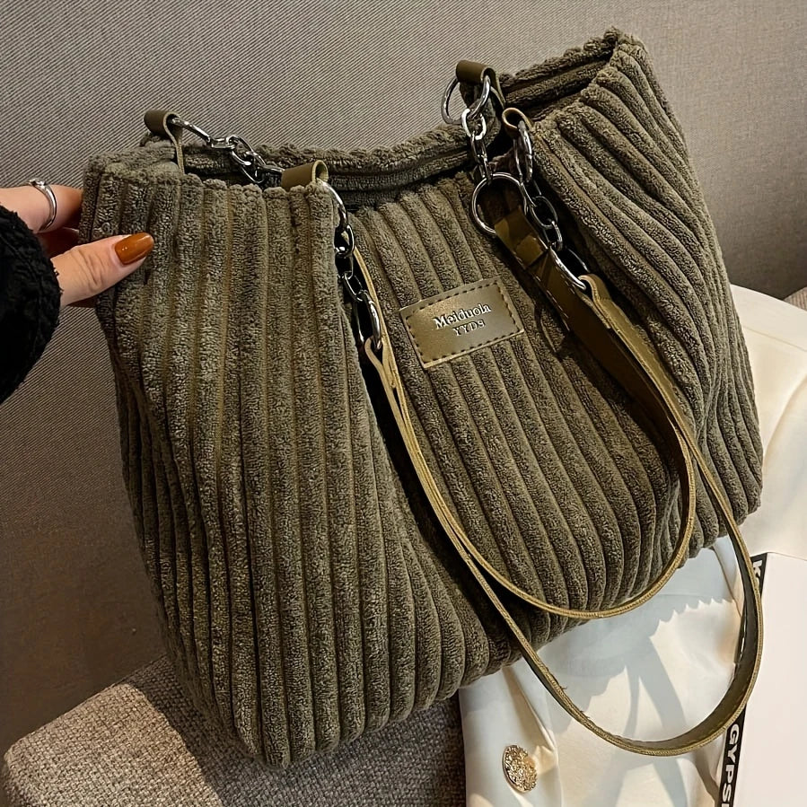 VIVA MUSE™ — SOLID COLOR SEXY CORDUROY TOTE SHOULDER BAG