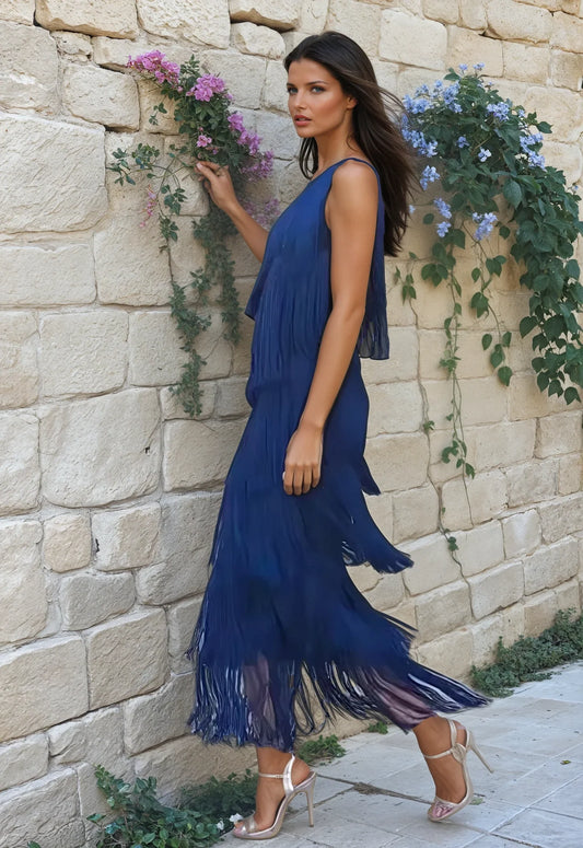 VERALYN™ – ELEGANT OFF-SHOULDER DRESS WITH FRINGE DETAILS
